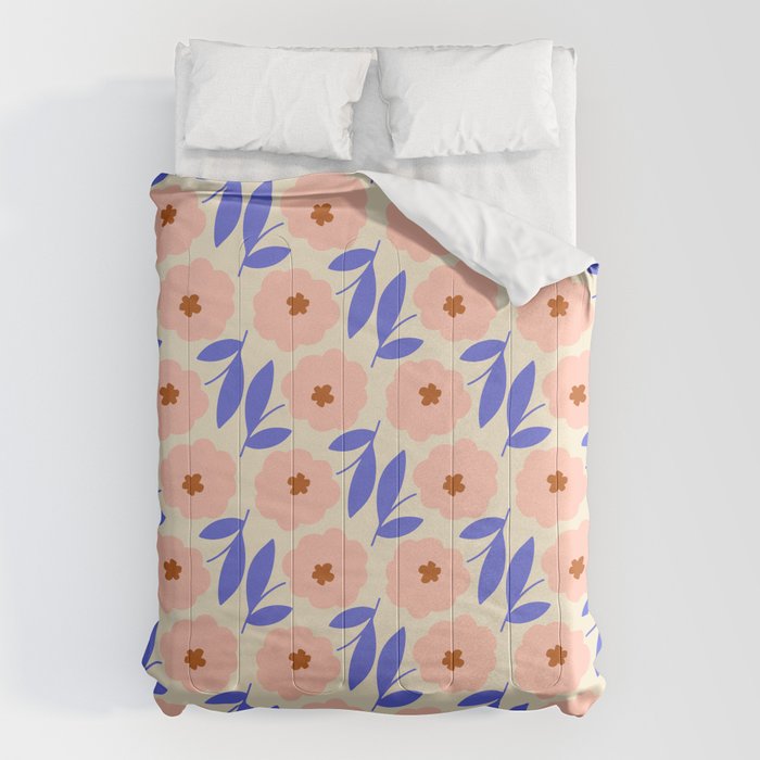 Bold Flower - Pink and Blue Comforter Gallery Image 1