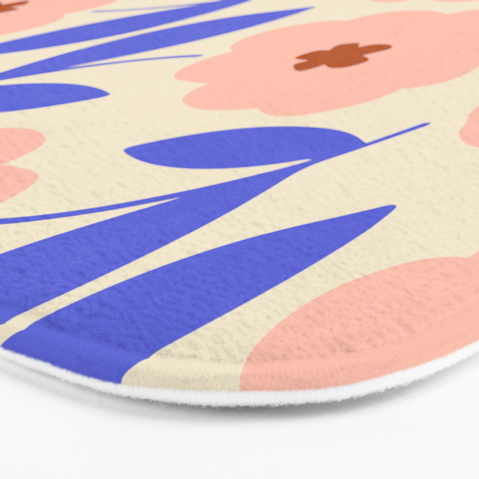 Bold Flower - Pink and Blue Bath Mat Gallery Image 3