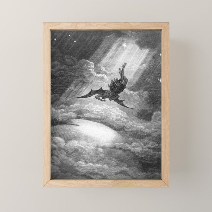 Gustave Doré Paradise Lost Fall to Earth Mini Art Print Gallery Image 1