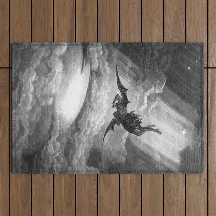 Gustave Doré Paradise Lost Fall to Earth Outdoor Rug Gallery Image 1