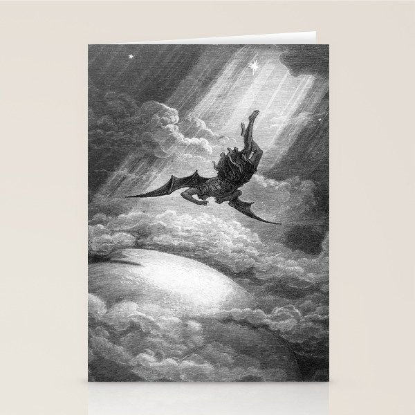 Gustave Doré Paradise Lost Fall to Earth Stationery Card Gallery Image 1