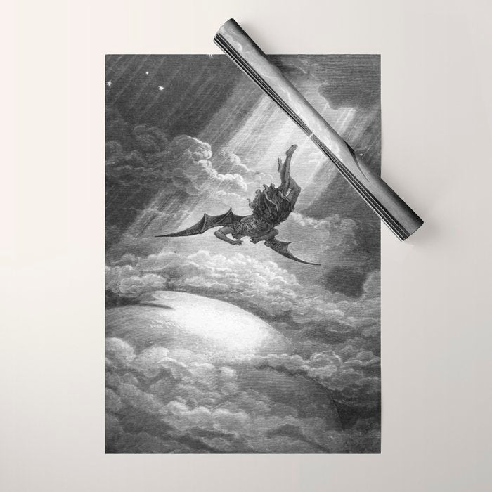 Gustave Doré Paradise Lost Fall to Earth Wrapping Paper Gallery Image 1