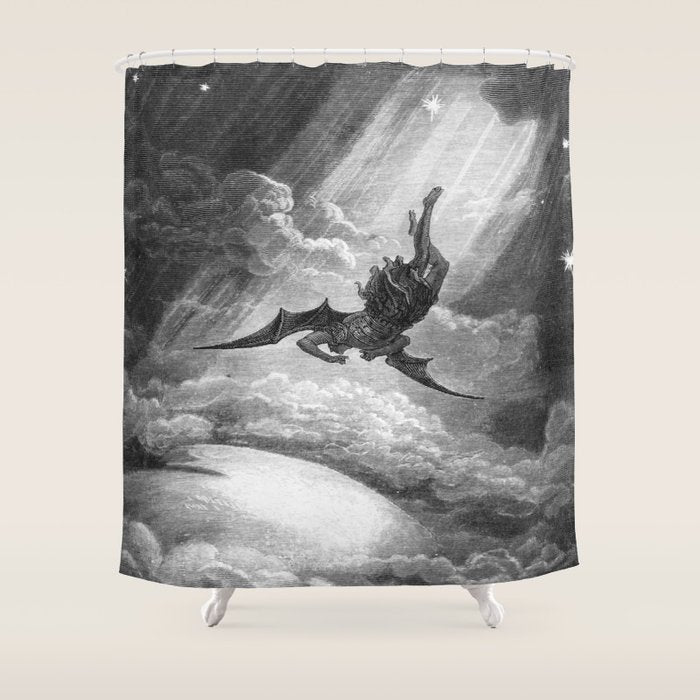 Gustave Doré Paradise Lost Fall to Earth Shower Curtain Gallery Image 1