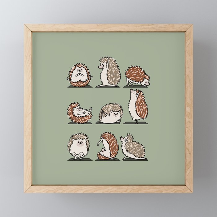 Hedgehog Yoga Mini Art Print Gallery Image 1