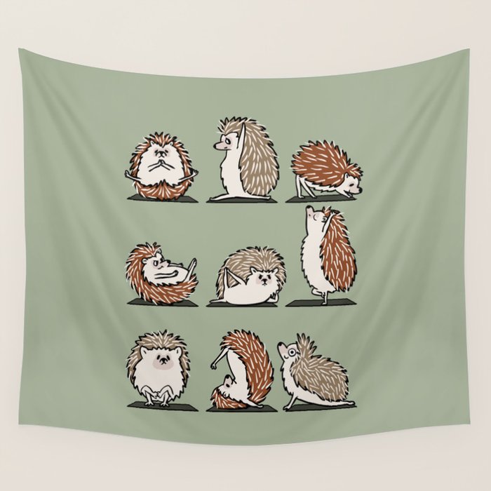 Hedgehog Yoga Wall Tapestry Gallery Image 1