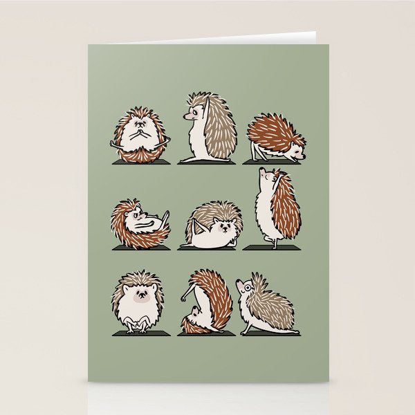 Hedgehog Yoga Stationery Card Gallery Image 1