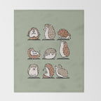 Hedgehog Yoga Throw Blanket Gallery Image 2