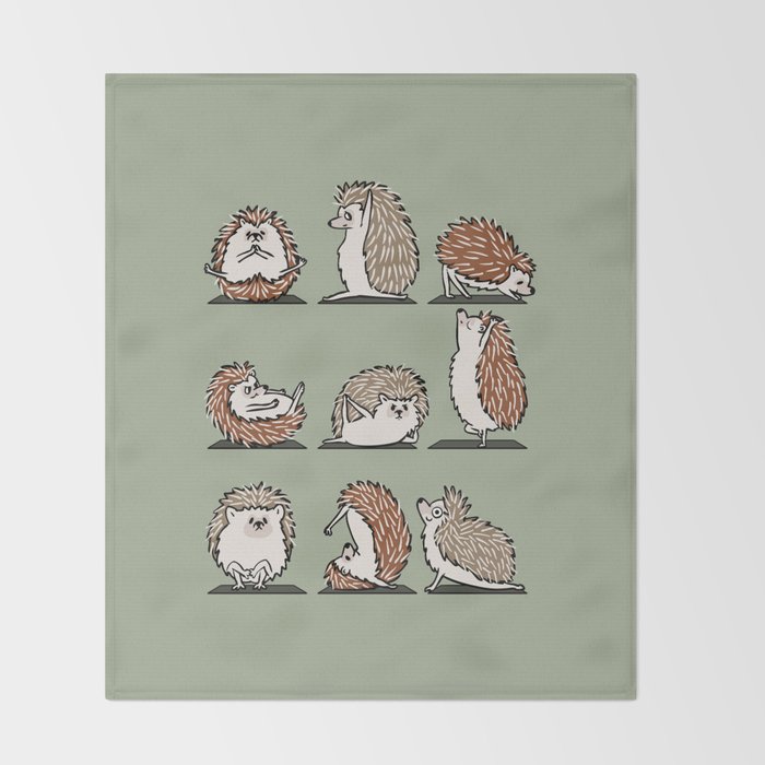 Hedgehog Yoga Throw Blanket Gallery Image 2