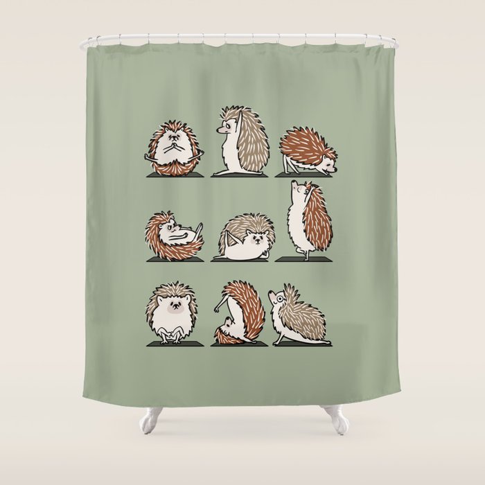 Hedgehog Yoga Shower Curtain Gallery Image 1