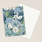 Blue Floral Garden Stationery Card Gallery Image 2