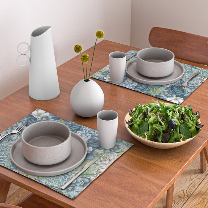 Blue Floral Garden Placemat Gallery Image 2