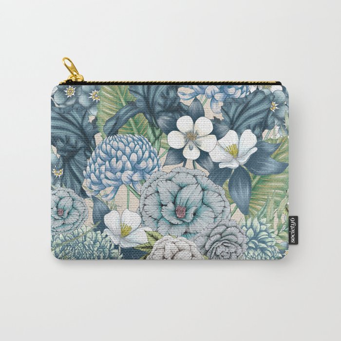 Blue Floral Garden Carry All Pouch Gallery Image 1