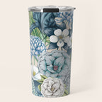 Blue Floral Garden Travel Mug Gallery Image 1