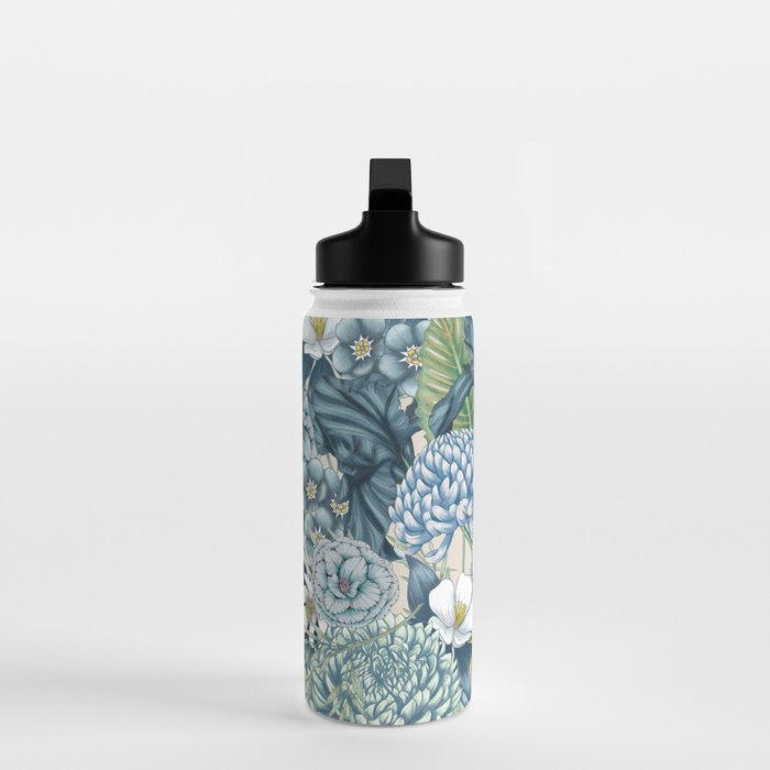 Blue Floral Garden Water Bottle Gallery Image 3