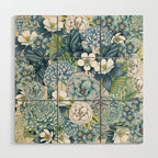 Blue Floral Garden Wood Wall Art Gallery Image 1