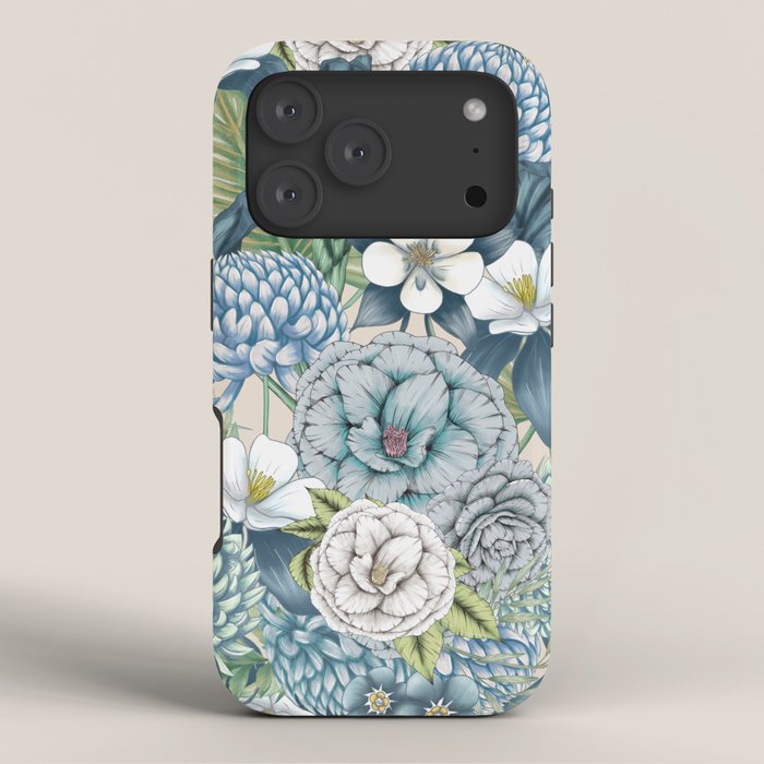 Blue Floral Garden iPhone Case Gallery Image 3