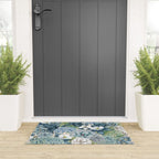Blue Floral Garden Welcome Mat Gallery Image 3