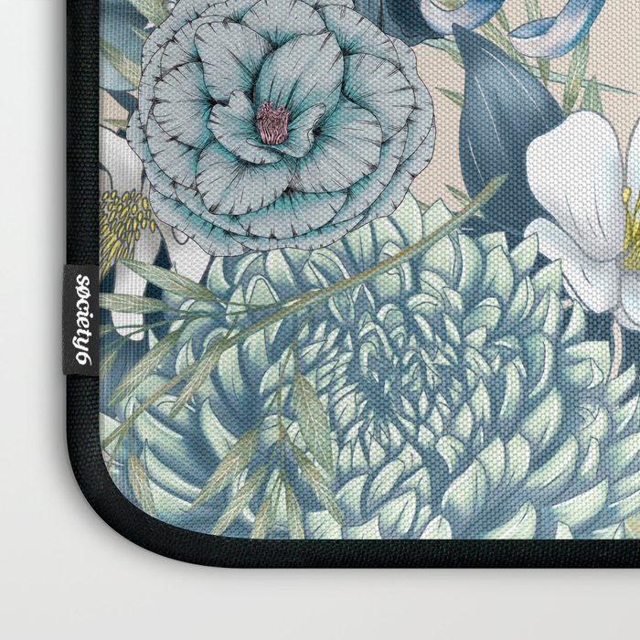 Blue Floral Garden Laptop Sleeve Gallery Image 3