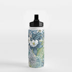 Blue Floral Garden Water Bottle Gallery Image 2