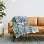 Blue Floral Garden Throw Blanket Gallery Image 1
