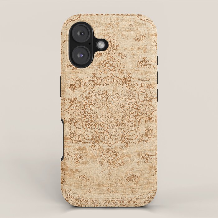 Oriental Style Antique Persian Vintage Rug Beige iPhone Case Gallery Image 1