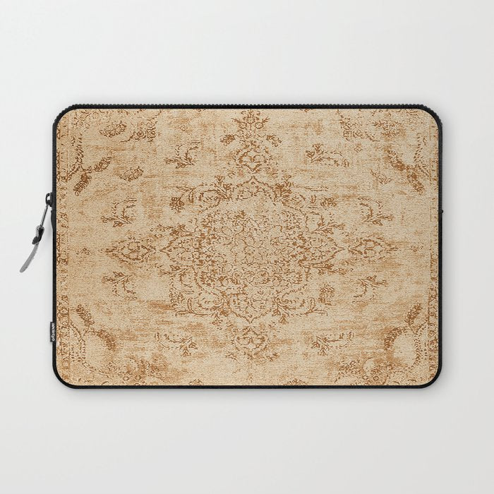 Oriental Style Antique Persian Vintage Rug Beige Laptop Sleeve Gallery Image 1
