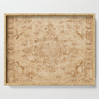 Oriental Style Antique Persian Vintage Rug Beige Serving Tray Gallery Image 1