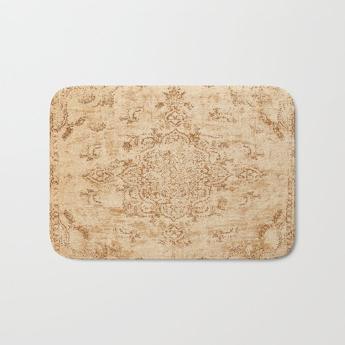 Oriental Style Antique Persian Vintage Rug Beige Bath Mat Gallery Image 1