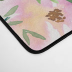 Floral Watercolor, Roses, Green and Pink Desk Mat Gallery Image 4