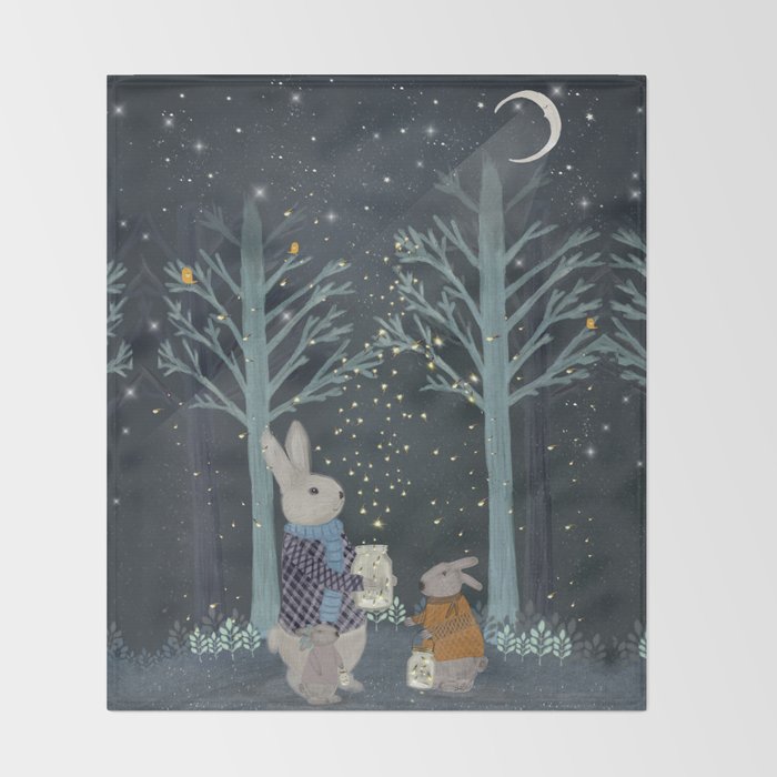 catching fireflies Throw Blanket Gallery Image 2