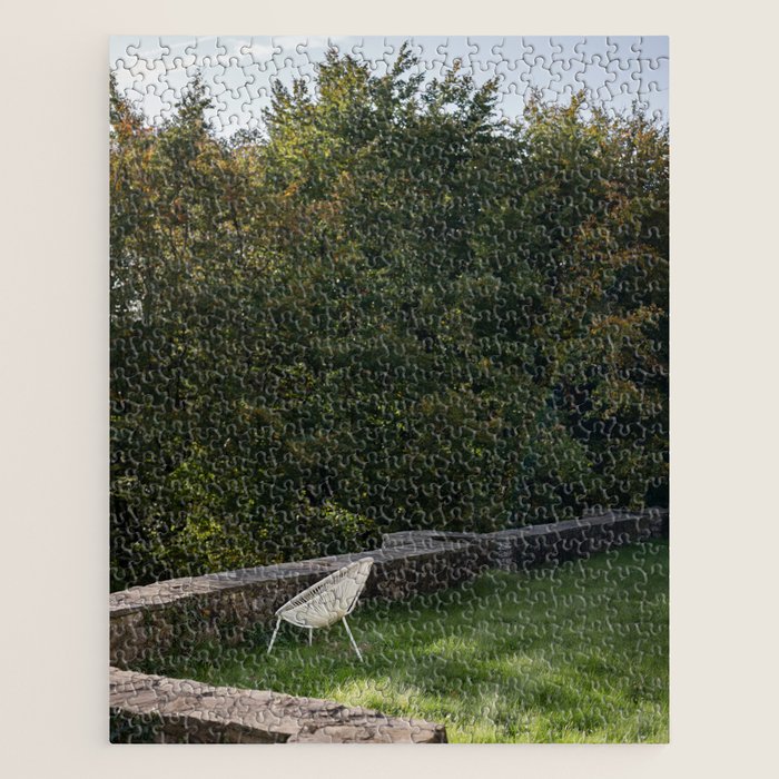Serene Garden Chair | Tranquil Outdoor Still Life Jigsaw Puzzle Gallery Image 1