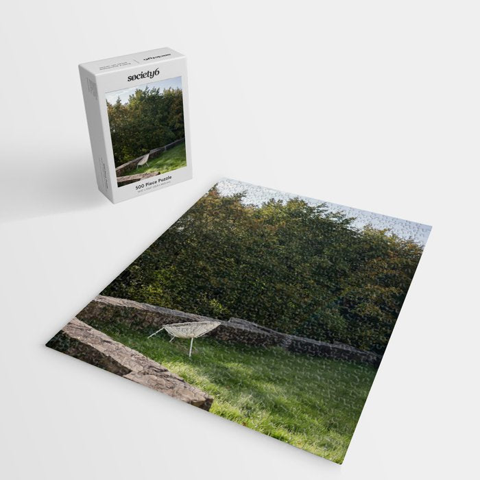 Serene Garden Chair | Tranquil Outdoor Still Life Jigsaw Puzzle Gallery Image 2