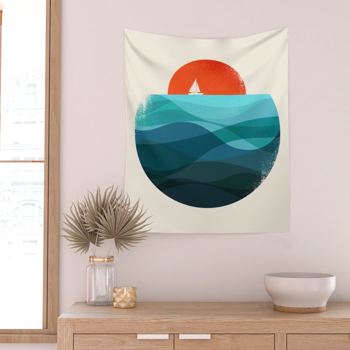 Deep blue ocean Wall Tapestry Gallery Image 2