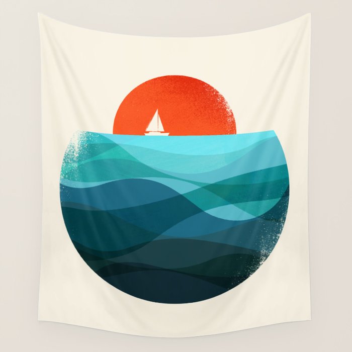 Deep blue ocean Wall Tapestry Gallery Image 4