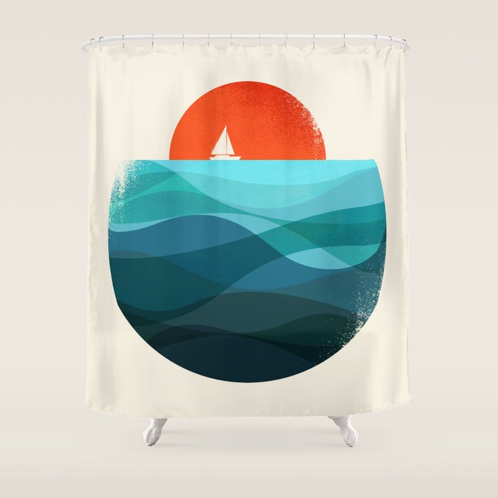 Deep blue ocean Shower Curtain Gallery Image 1