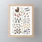 Woodland forest numbers - matches alphabet, for kids / children Mini Art Print Gallery Image 1