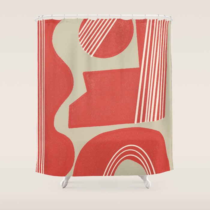 Modern Geo Shapes Shower Curtain Gallery Image 1