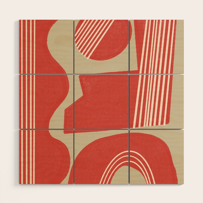 Modern Geo Shapes Wood Wall Art Gallery Image 1