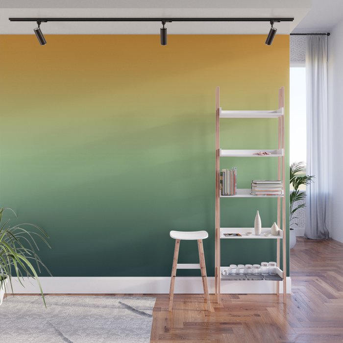 AUTUMN FOREST OMBRE COLORS ABSTRACT Wall Mural Gallery Image 1