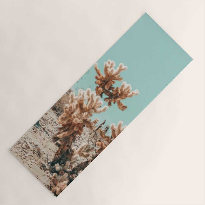 Cholla Cactus - Joshua Tree Desert Landscape, Nature Photography Yoga Mat Gallery Image 1