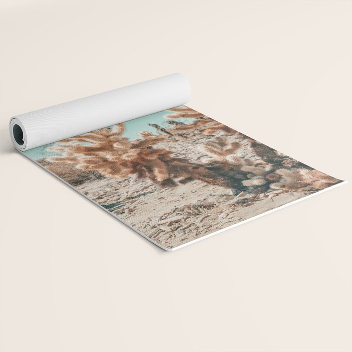 Cholla Cactus - Joshua Tree Desert Landscape, Nature Photography Yoga Mat Gallery Image 2