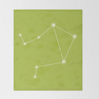 Libra Zodiac Star Constellation Line Art Chartreuse Green Throw Blanket Gallery Image 2