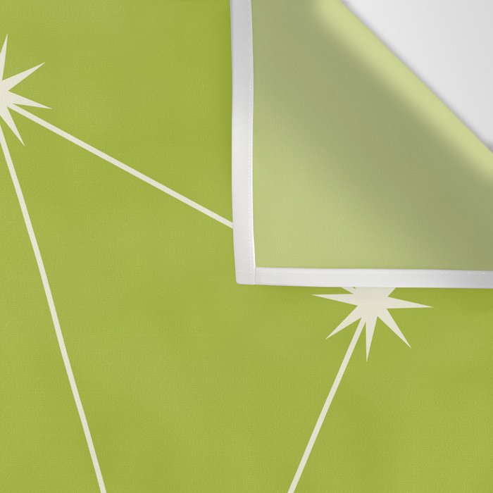 Libra Zodiac Star Constellation Line Art Chartreuse Green Wall Tapestry Gallery Image 3
