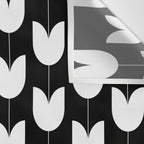 Spring Tulips IV Black and White Mid Century Flowers Wall Tapestry Gallery Image 3
