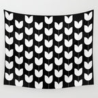 Spring Tulips IV Black and White Mid Century Flowers Wall Tapestry Gallery Image 4