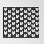 Spring Tulips IV Black and White Mid Century Flowers Throw Blanket Gallery Image 2