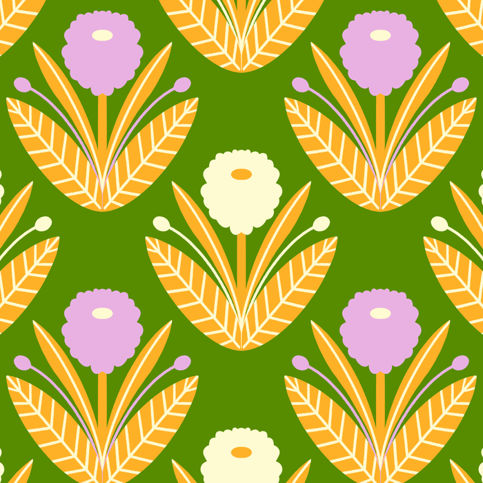 Happy White and Purple Dahlias Pattern - Green Coffee Mug Gallery Image 2