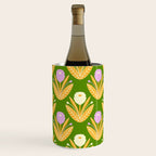 Happy White and Purple Dahlias Pattern - Green Wine Chiller Gallery Image 3