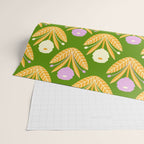 Happy White and Purple Dahlias Pattern - Green Wrapping Paper Gallery Image 2