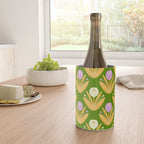 Happy White and Purple Dahlias Pattern - Green Wine Chiller Gallery Image 4